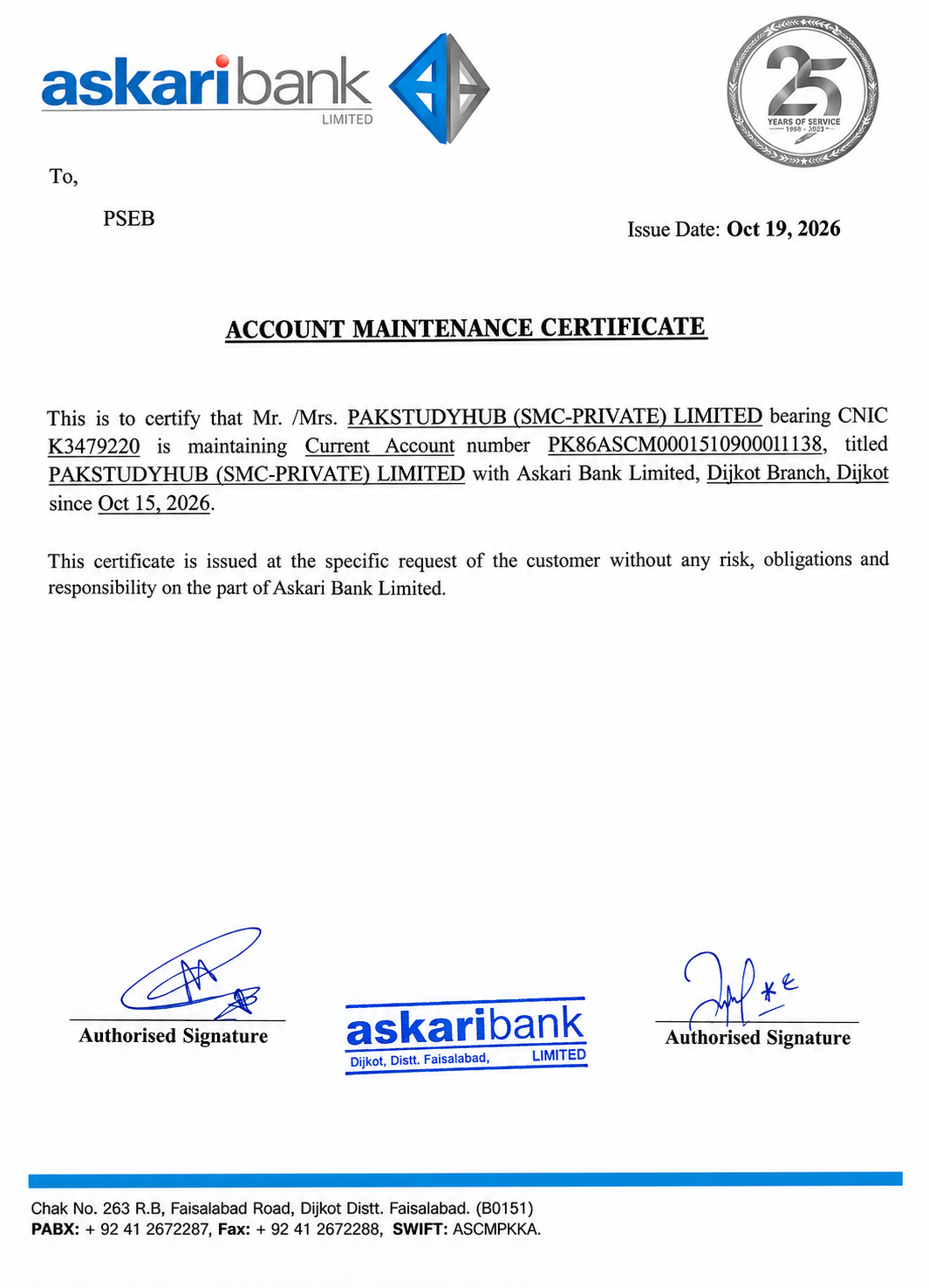 SECP registration certificate